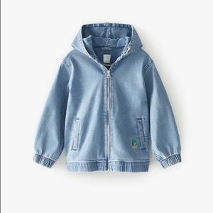 Zara denim jacket with neon details